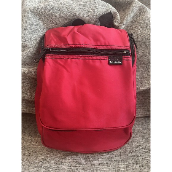 LL Bean Personal Hanging Organizer Red Nylon Toiletry Bag Travel Case - Picture 1 of 9